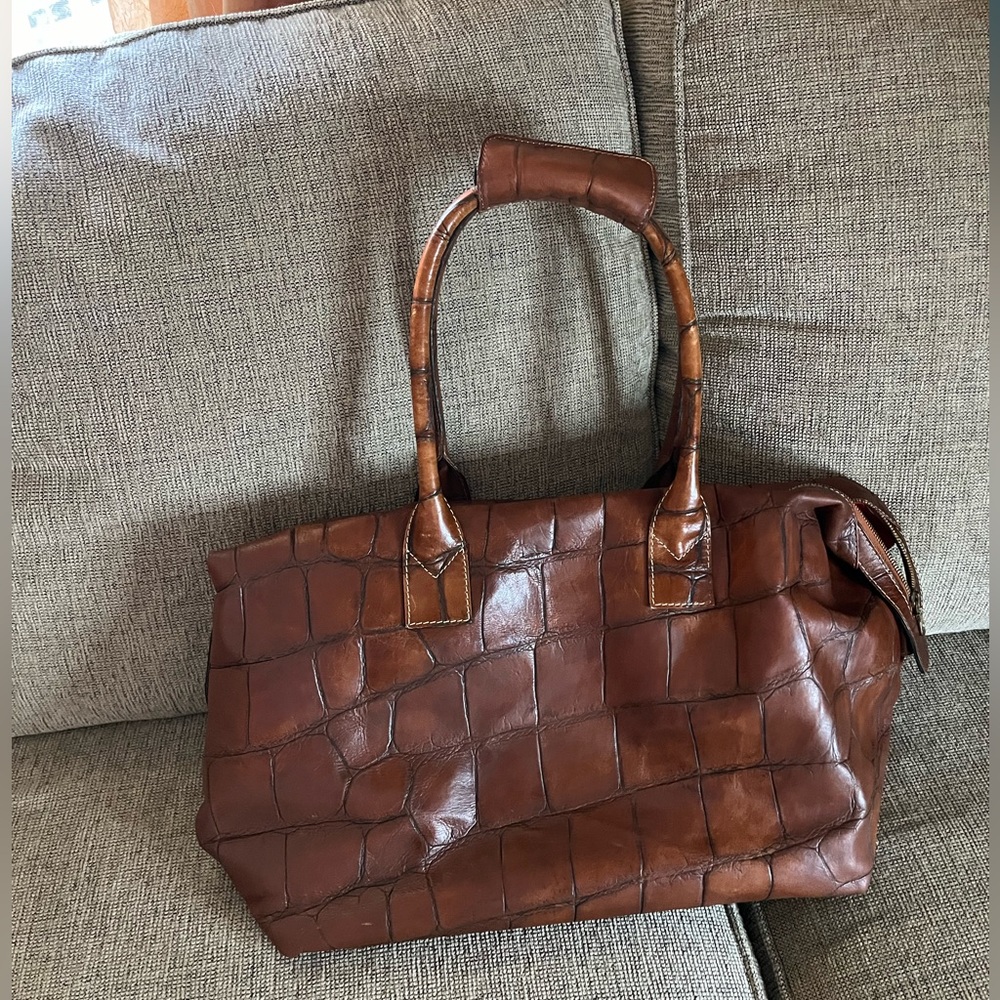 Dooney & Bourke Weekend Carry On travel Duffel Nile Cognac